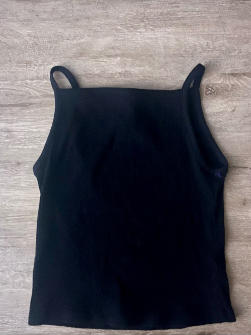 Old Navy Black Ribbed Square Neck Tank Top M
